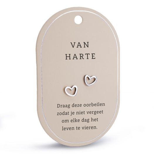 Hart oorringen van harte zilver