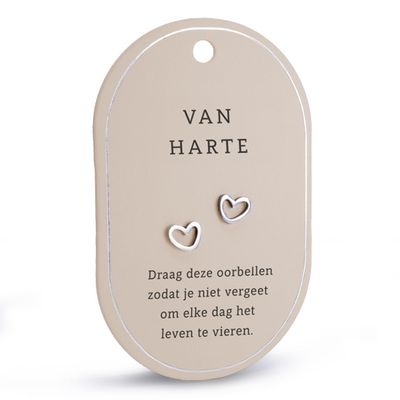 Hart oorringen van harte zilver