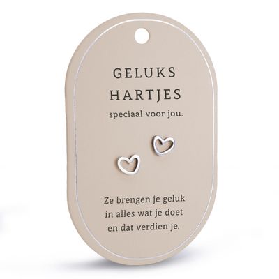 Hart oorringen geluks hartjes zilver