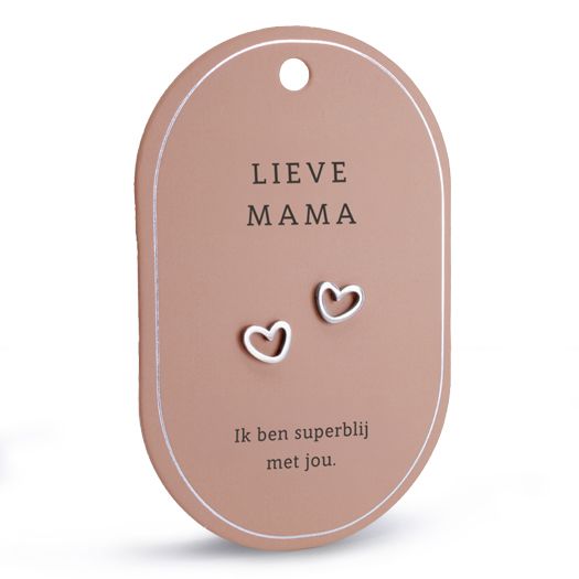 Hart oorringen lieve mama zilver
