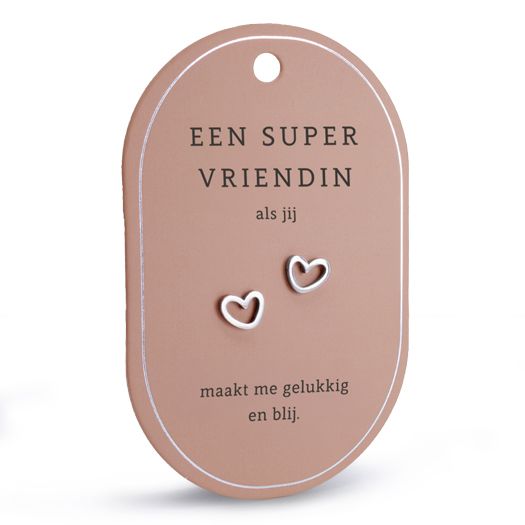 Hart oorringen super vriendin zilver