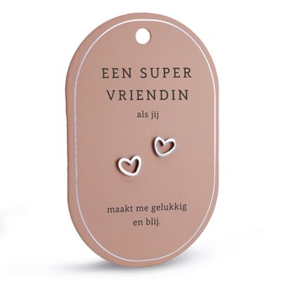 Hart oorringen super vriendin zilver
