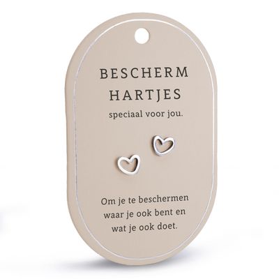 Hart oorringen bescherm hartjes zilver