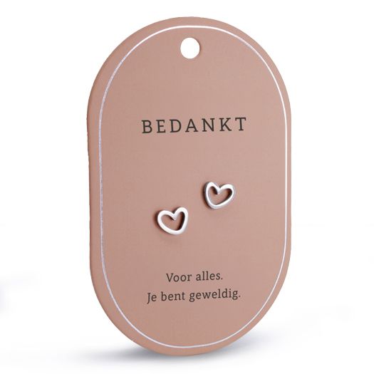 Hart oorringen bedankt zilver