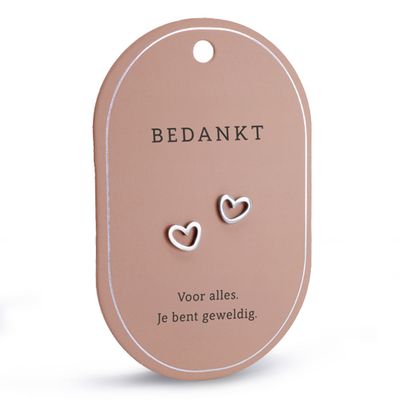 Hart oorringen bedankt zilver
