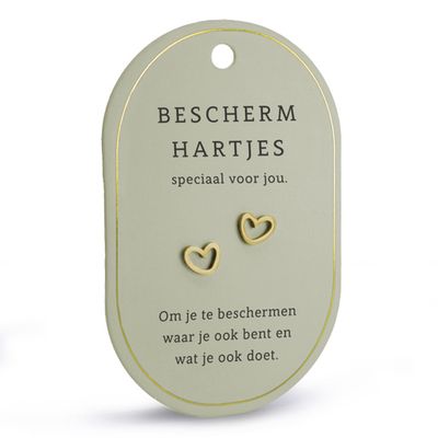 Hart oorringen bescherm hartjes goud