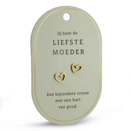 Hart oorringen liefste moeder goud