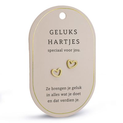 Hart oorringen geluks hartjes goud