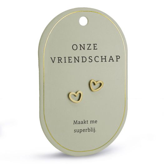 Hart oorringen onze vriendschap goud