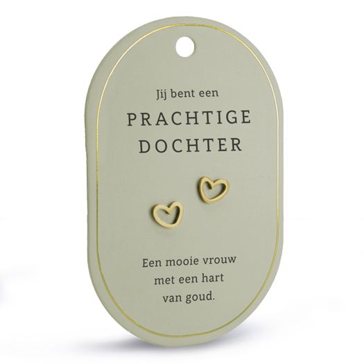 Hart oorringen prachtige dochter goud