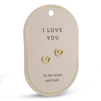 Hart oorringen I love you goud