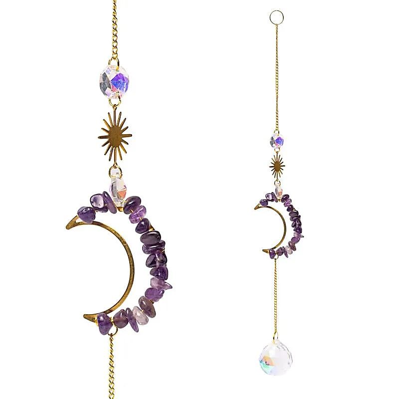 Suncatcher maan met amethist