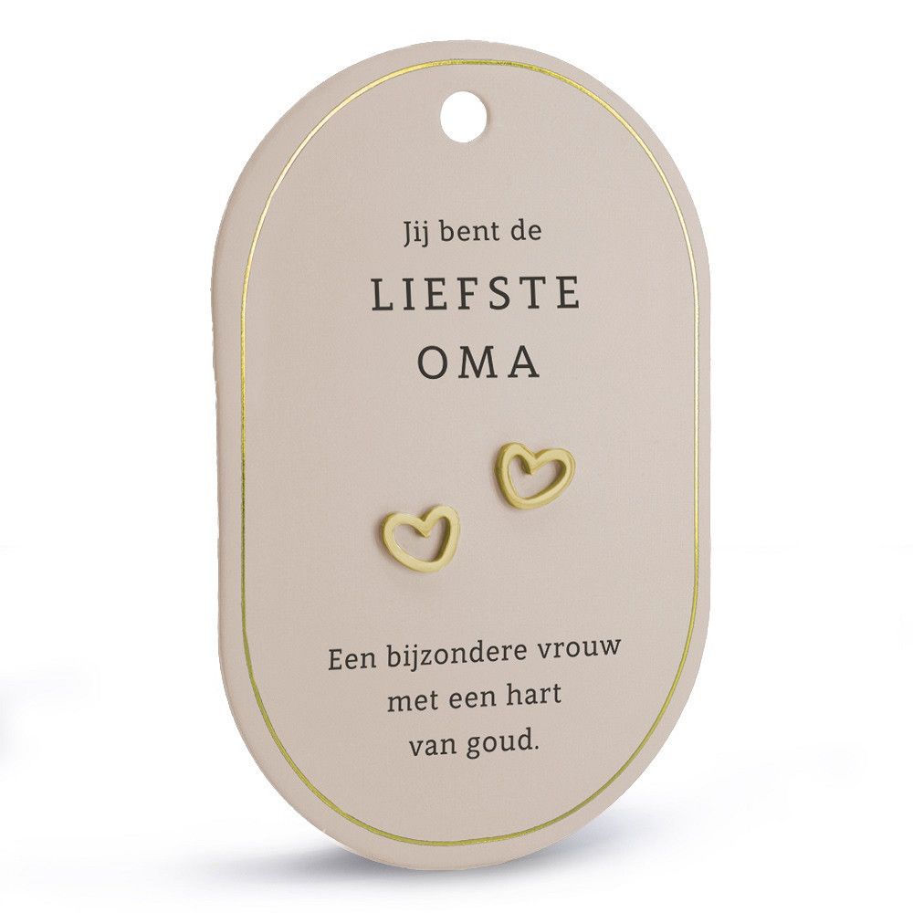 Hart oorringen liefste oma goud