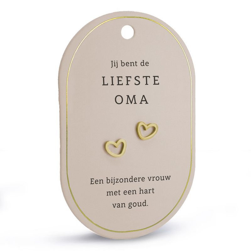 Hart oorringen liefste oma goud