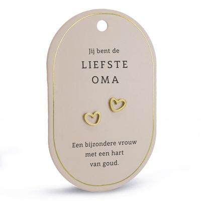 Hart oorringen liefste oma goud