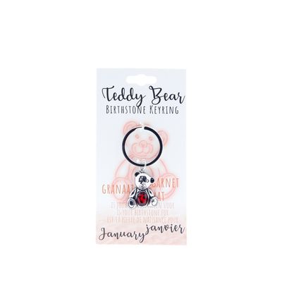 Birthstone sleutelhanger januari teddybeer