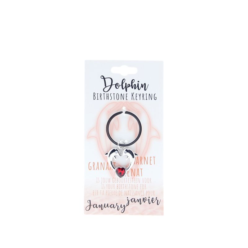 Birthstone sleutelhanger januari dolfijn