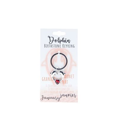 Birthstone sleutelhanger januari dolfijn