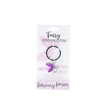 Birthstone sleutelhanger februari fairy