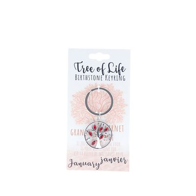 Birthstone sleutelhanger januari levensboom