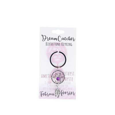 Birthstone sleutelhanger februari dromenvanger