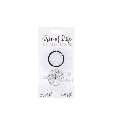 Birthstone sleutelhanger april levensboom