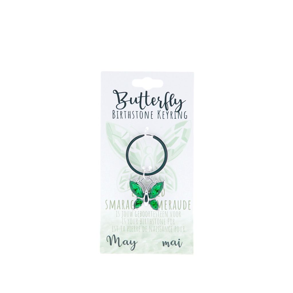Birthstone sleutelhanger mei vlinder