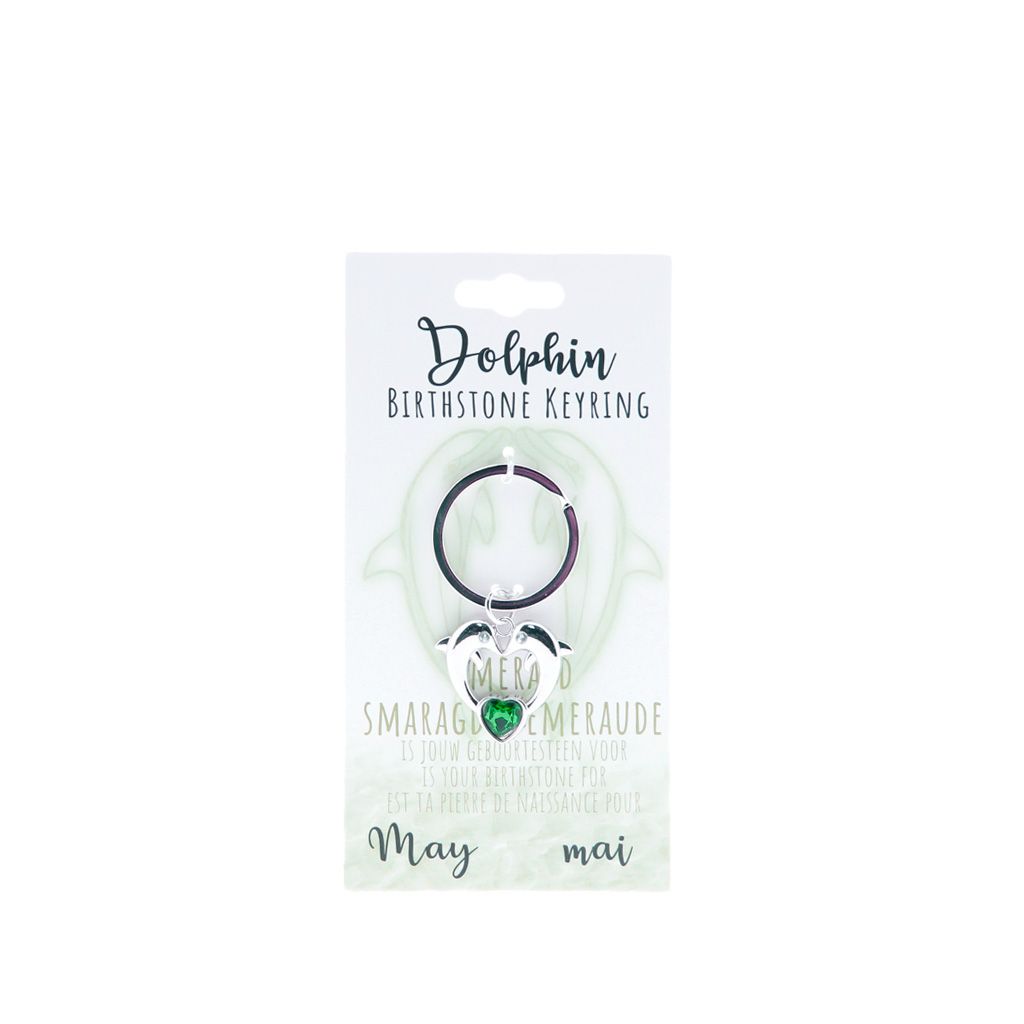 Birthstone sleutelhanger mei dolfijn