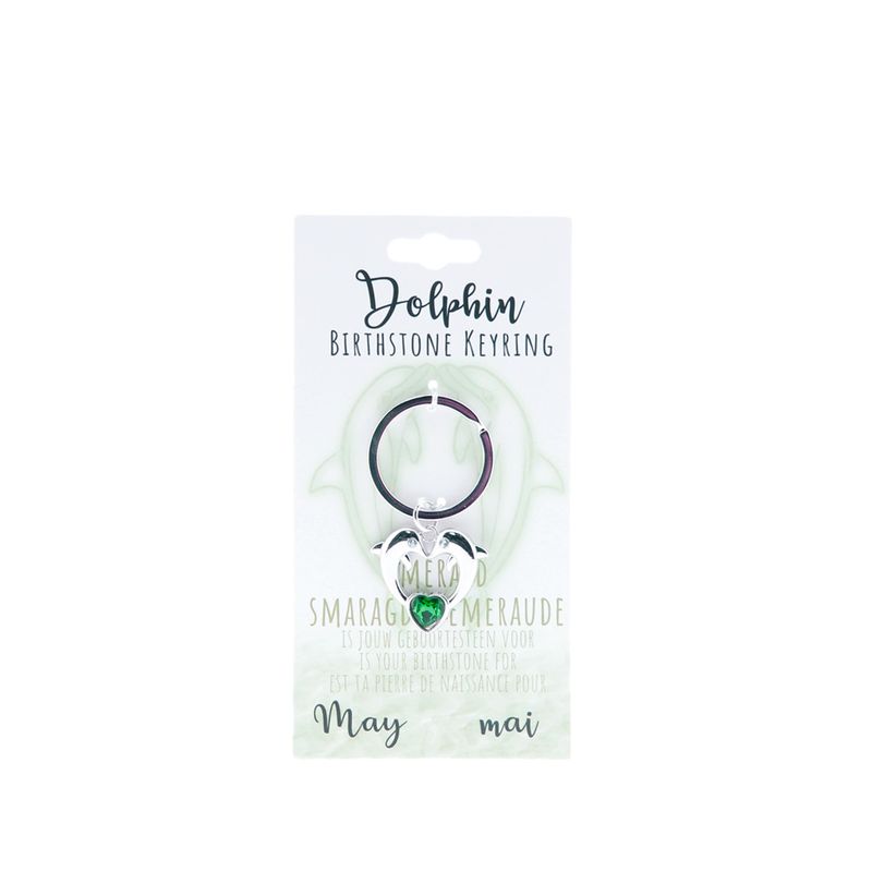 Birthstone sleutelhanger mei dolfijn