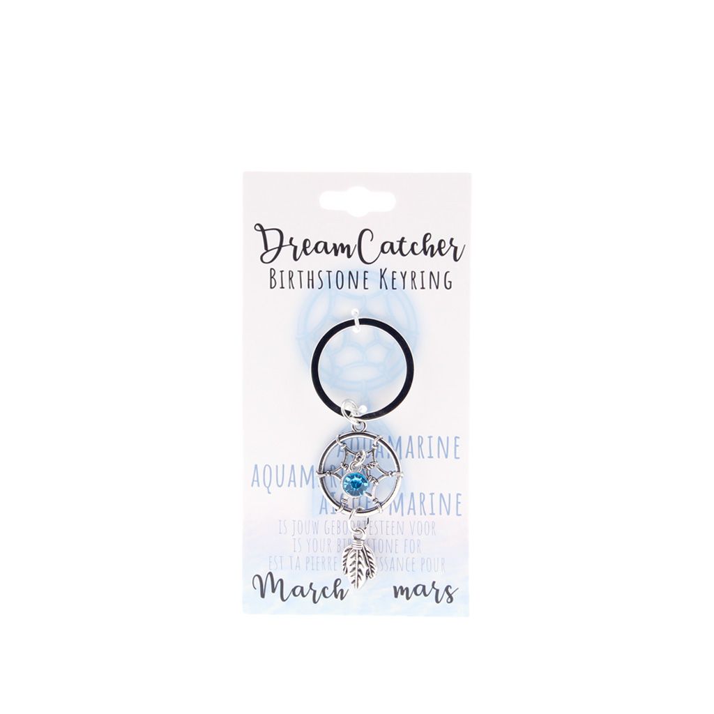 Birthstone sleutelhanger maart dromenvanger