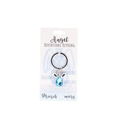 Birthstone sleutelhanger maart engel