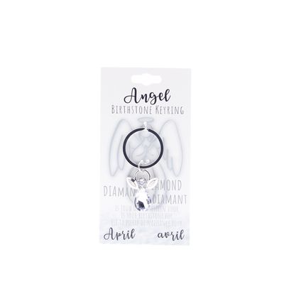 Birthstone sleutelhanger april engel