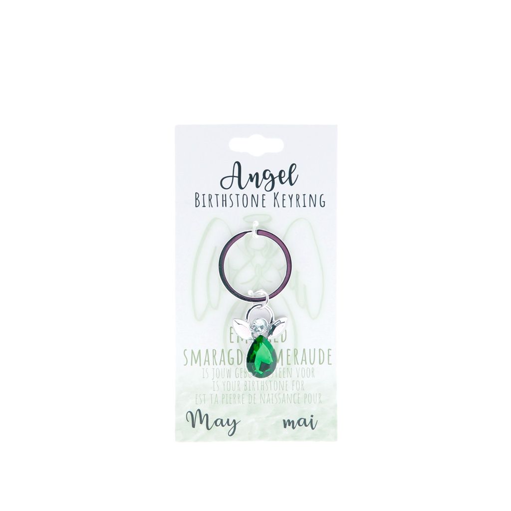 Birthstone sleutelhanger mei engel