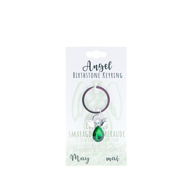Birthstone sleutelhanger mei engel