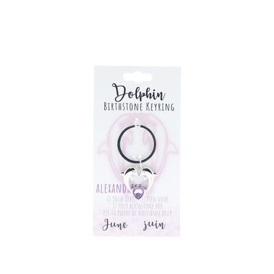 Birthstone sleutelhanger juni dolfijn