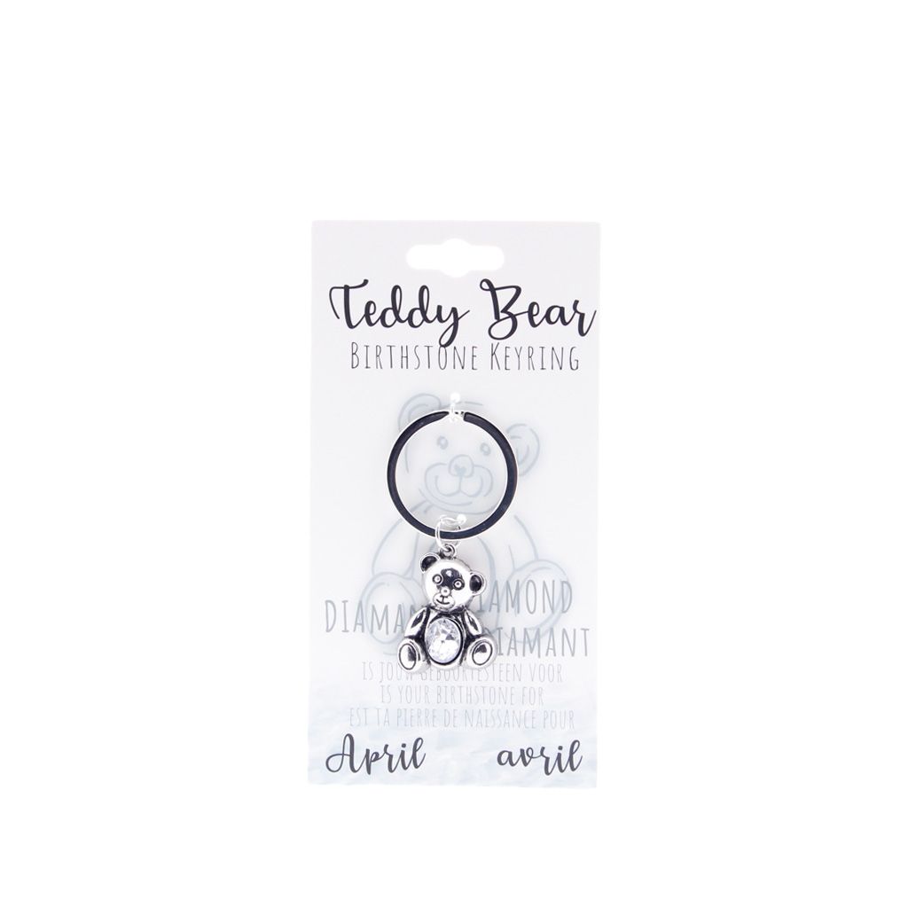 Birthstone sleutelhanger april teddybeer