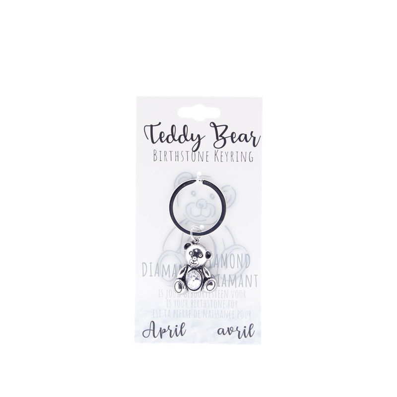 Birthstone sleutelhanger april teddybeer