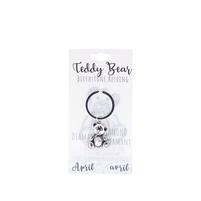Birthstone sleutelhanger april teddybeer