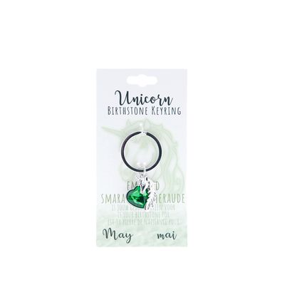 Birthstone sleutelhanger mei unicorn