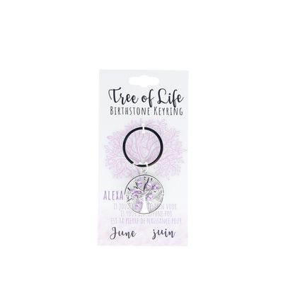 Birthstone sleutelhanger juni levensboom