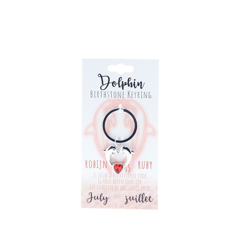 Birthstone sleutelhanger juli dolfijn