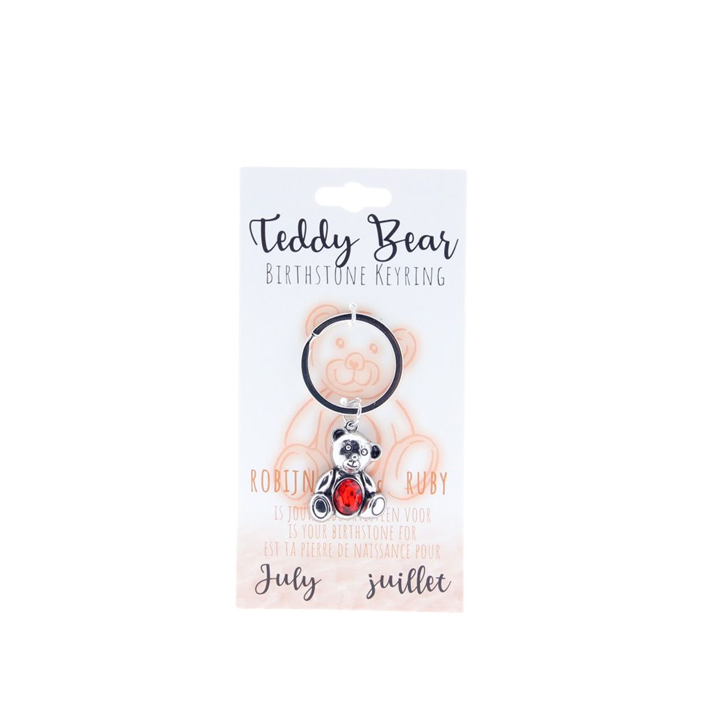 Birthstone sleutelhanger juli teddybeer