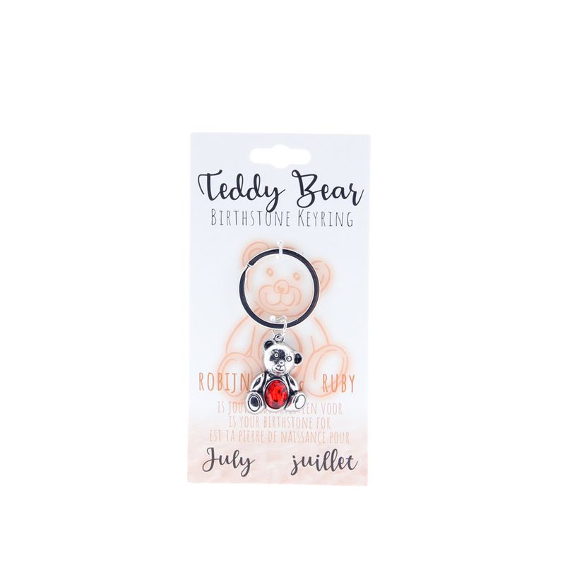 Birthstone sleutelhanger juli teddybeer