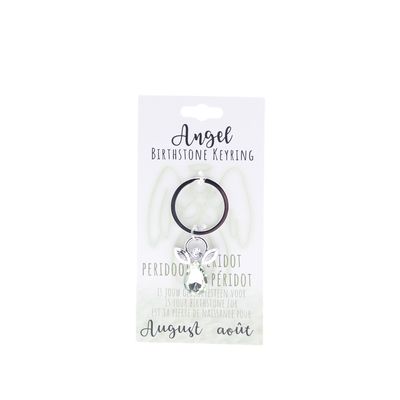 Birthstone sleutelhanger augustus engel