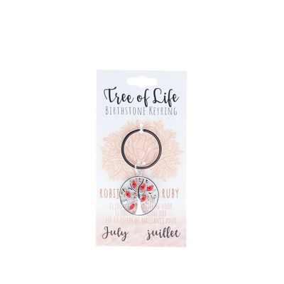 Birthstone sleutelhanger juli levensboom