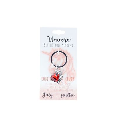 Birthstone sleutelhanger juli unicorn