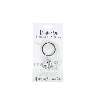 Birthstone sleutelhanger augustus unicorn