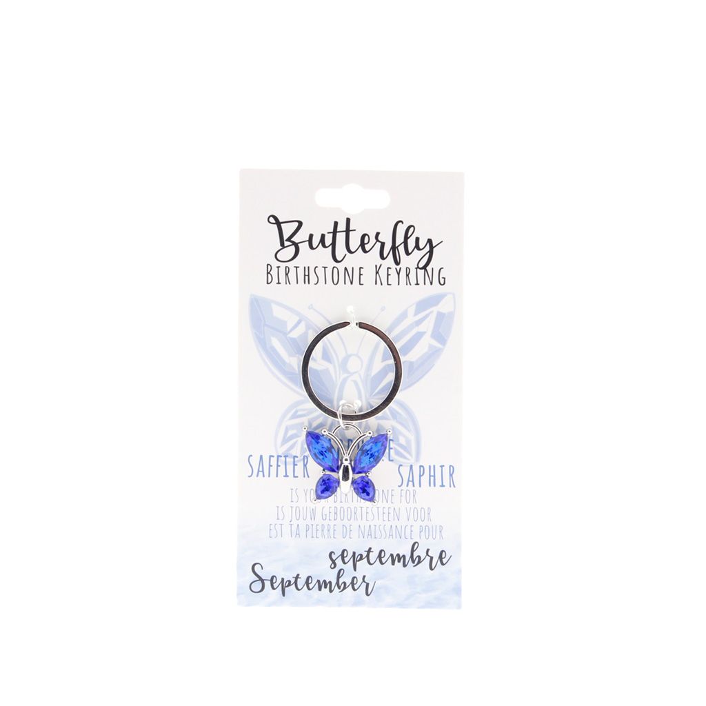 Birthstone sleutelhanger september vlinder