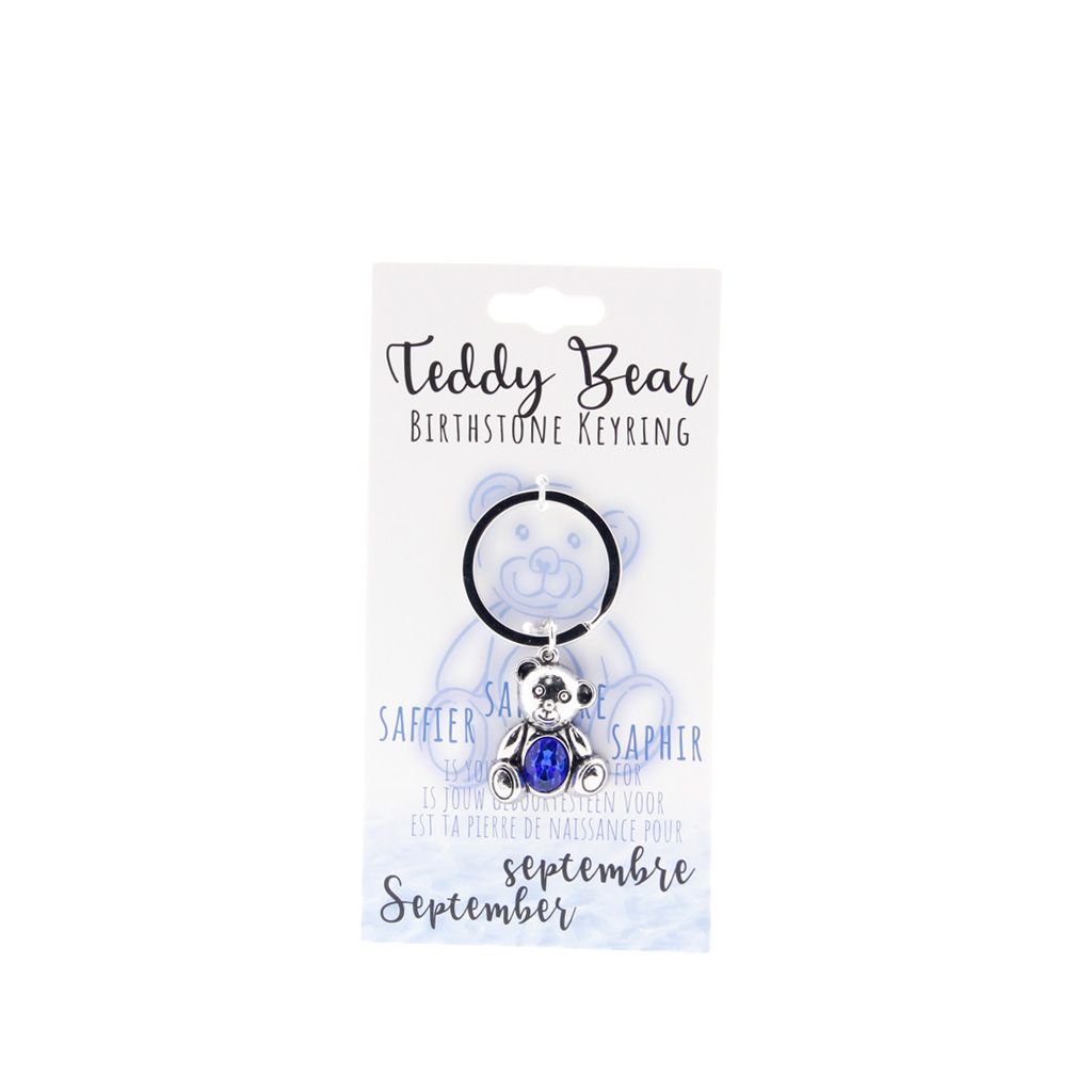Birthstone sleutelhanger september teddybeer