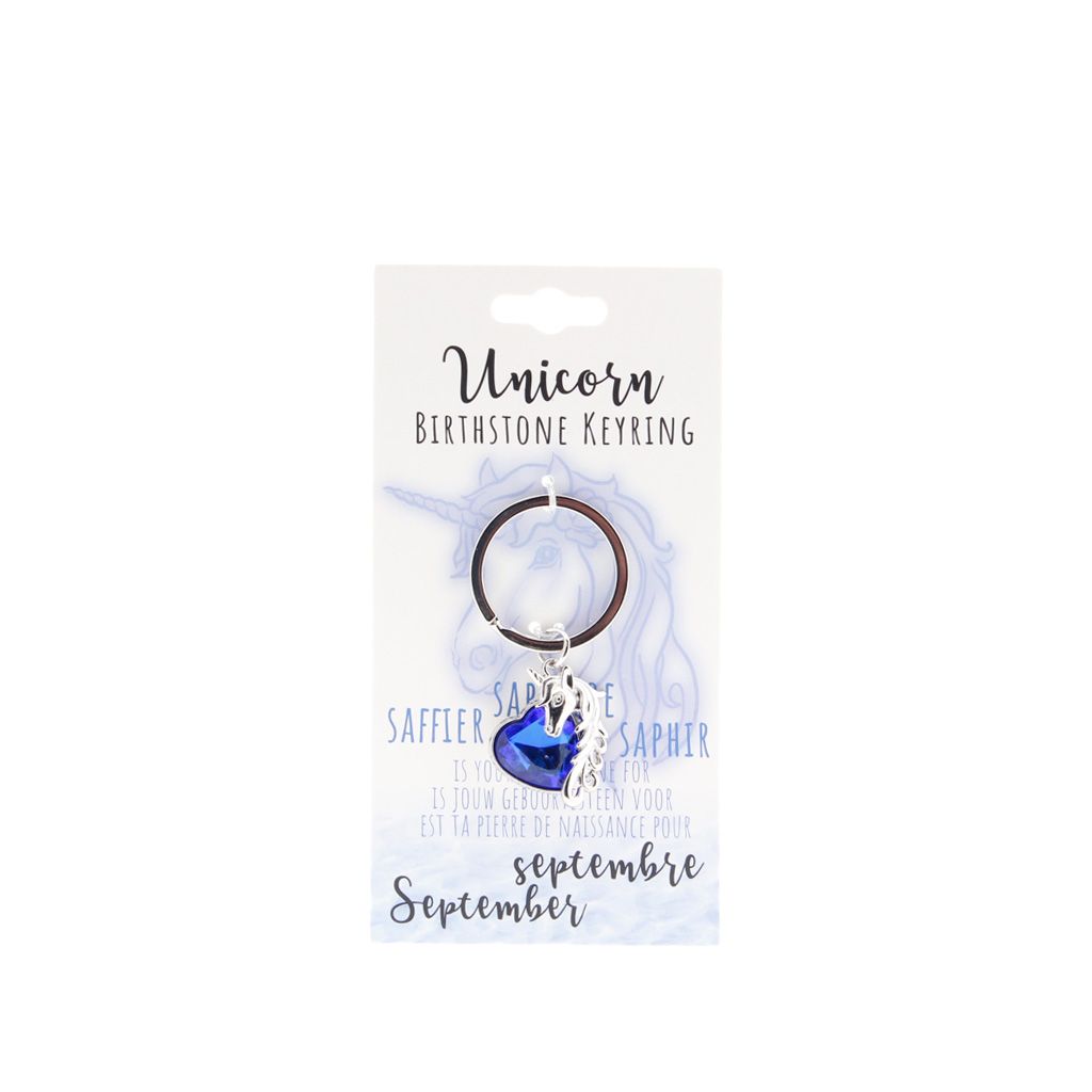 Birthstone sleutelhanger september unicorn